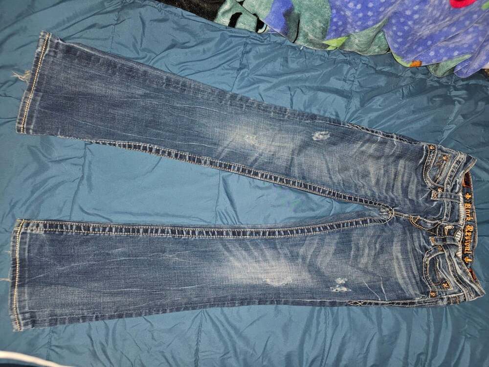 Rock Revival Women's Distressed Bootcut Jeans Size 26